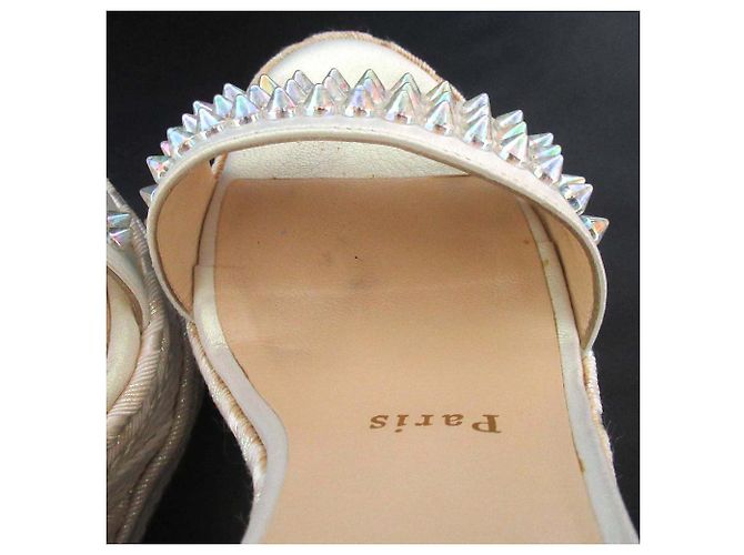Sandali con zeppa Christian Louboutin MADMONICA 120 Bianco - vista 8
