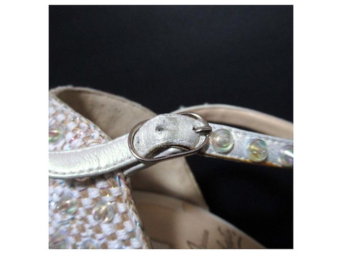 Sandali con zeppa Christian Louboutin MADMONICA 120 Bianco - vista 9