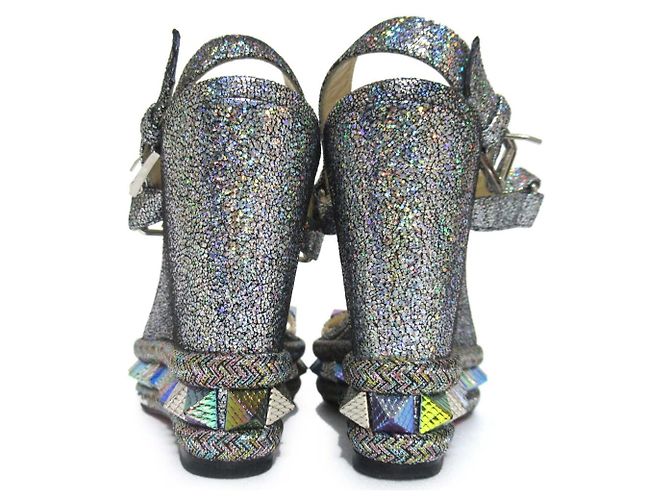 Sandali con zeppa Christian Louboutin CATACLOU Argento - vista 3