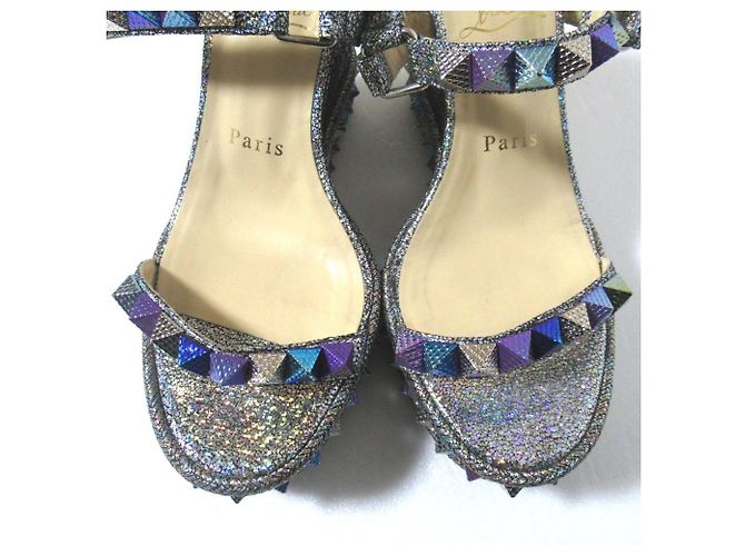 Sandali con zeppa Christian Louboutin CATACLOU Argento - vista 4