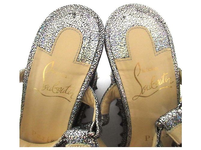 Sandali con zeppa Christian Louboutin CATACLOU Argento - vista 5