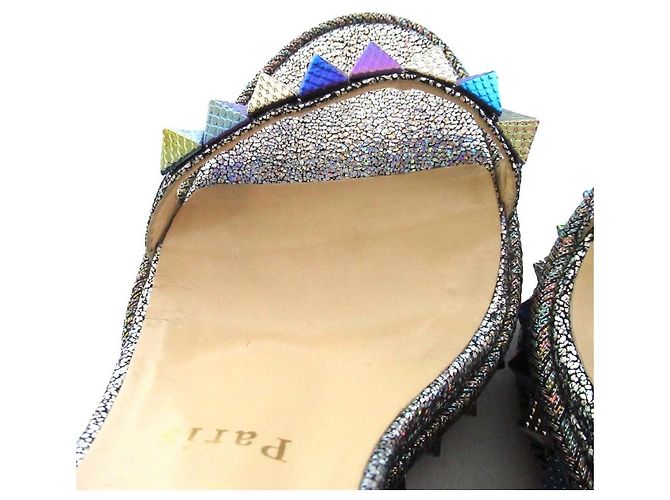 Sandali con zeppa Christian Louboutin CATACLOU Argento - vista 6