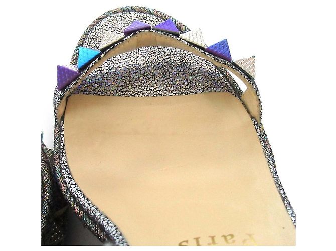 Sandali con zeppa Christian Louboutin CATACLOU Argento - vista 7