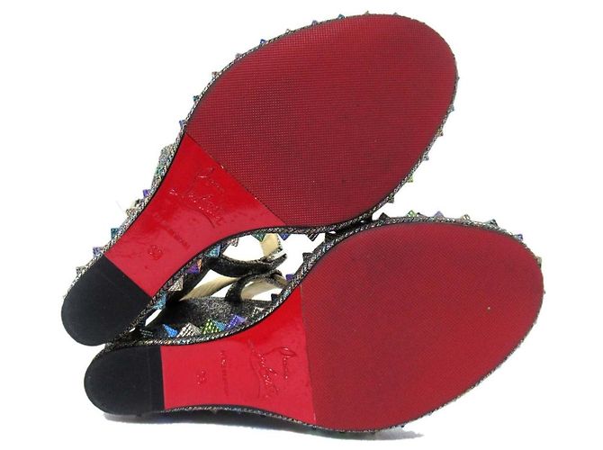 Sandali con zeppa Christian Louboutin CATACLOU Argento - vista 8