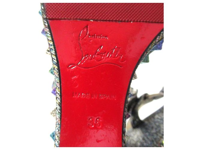 Sandali con zeppa Christian Louboutin CATACLOU Argento - vista 9