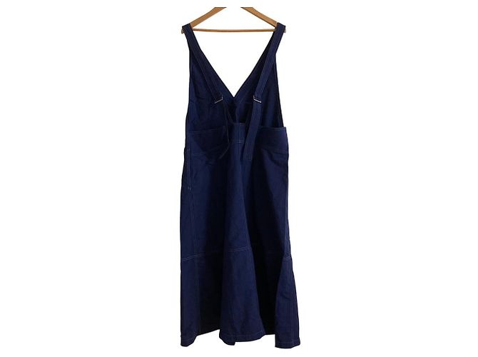 Autre Marque IENA Popeline Maxikleid mit V-Ausschnitt Blau Marineblau - Ansicht 2