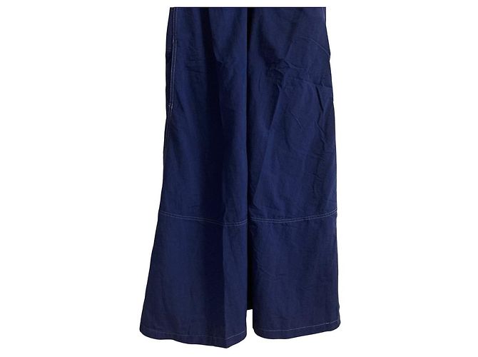 Autre Marque IENA Popeline Maxikleid mit V-Ausschnitt Blau Marineblau - Ansicht 4