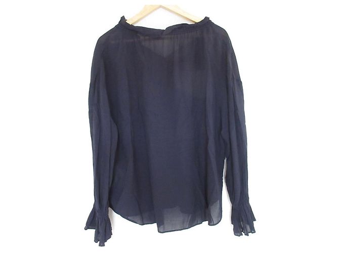 Autre Marque Blusa Noble de Manga Larga con Mangas Acampanadas Azul Azul marino - vista 2