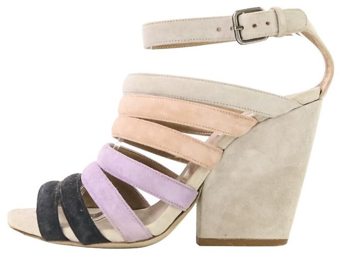 Sandali in pelle Dries Van Noten Multicolore - vista 3