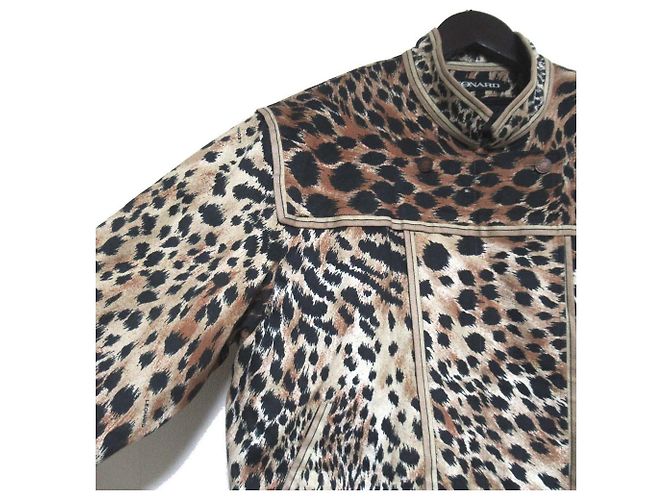 Autre Marque LEONARD FASHION Giacca leopardata Nero Beige - vista 3