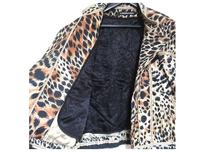 Autre Marque LEONARD FASHION Giacca leopardata Nero Beige - vista 4