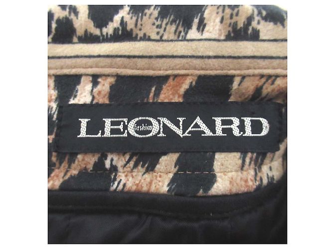 Autre Marque LEONARD FASHION Giacca leopardata Nero Beige - vista 8