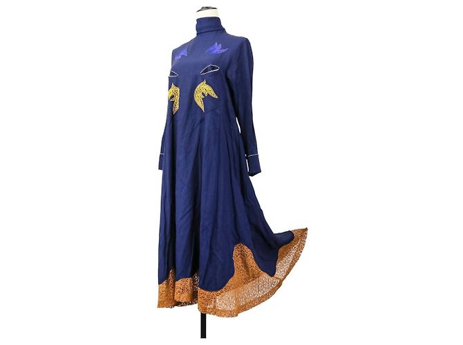 Autre Marque Vestido TOGA PULLA de rayón con bordados Azul Azul marino - vista 2
