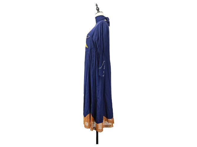 Autre Marque Vestido TOGA PULLA de rayón con bordados Azul Azul marino - vista 3