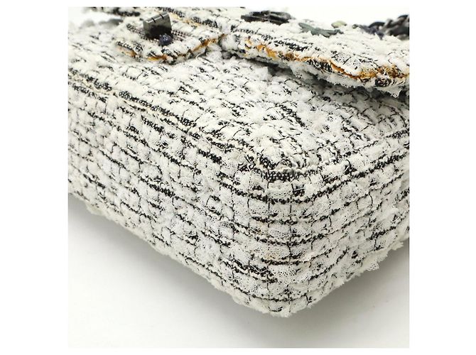 Borsa a tracolla Chanel 2.55 in pelle Tweed Nero Bianco - vista 3