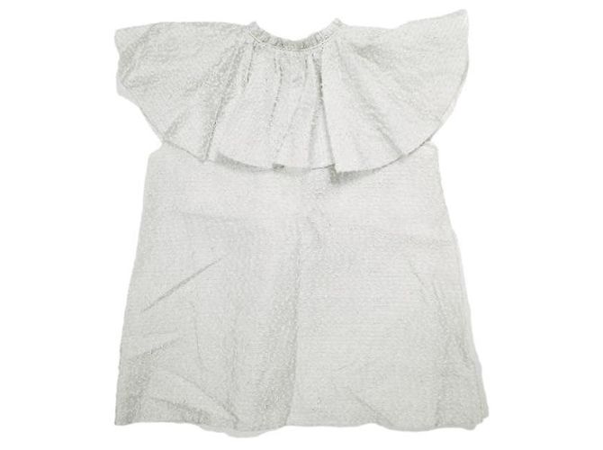 Autre Marque Camicia di seta con colletto a volant e bordo in organza Drawer Marrone Grigio - vista 2