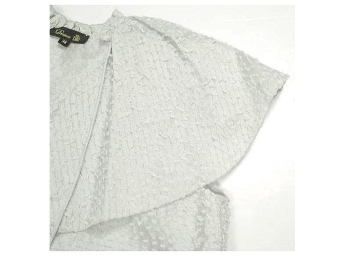Autre Marque Camicia di seta con colletto a volant e bordo in organza Drawer Marrone Grigio - vista 6