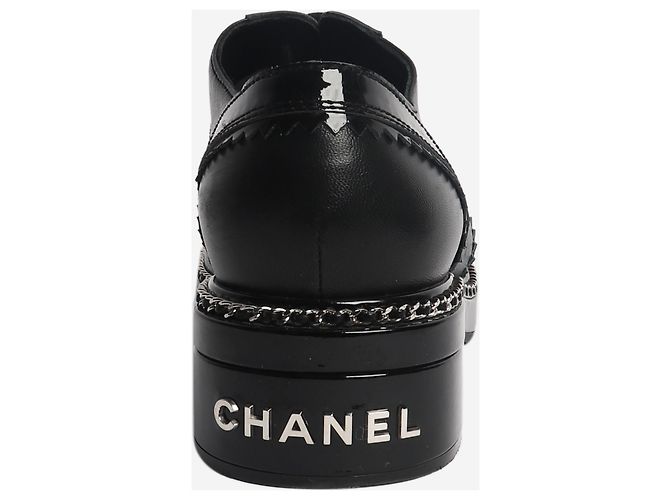 Chanel Schwarze Brogues mit Kontrastfinish - Größe EU 37.5 - Ansicht 3