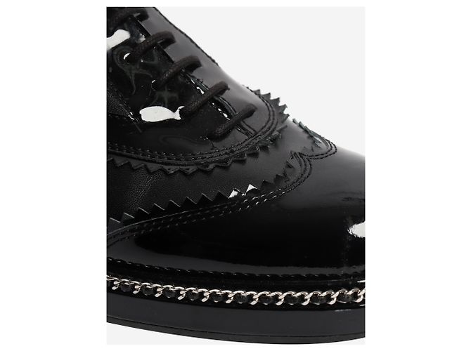Chanel Schwarze Brogues mit Kontrastfinish - Größe EU 37.5 - Ansicht 5