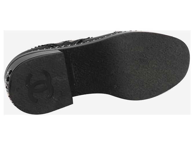Chanel Schwarze Brogues mit Kontrastfinish - Größe EU 37.5 - Ansicht 6