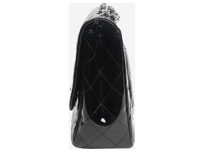Chanel Borsa Classic Single Flap jumbo trapuntata in vernice nera 2009 Nero - vista 7