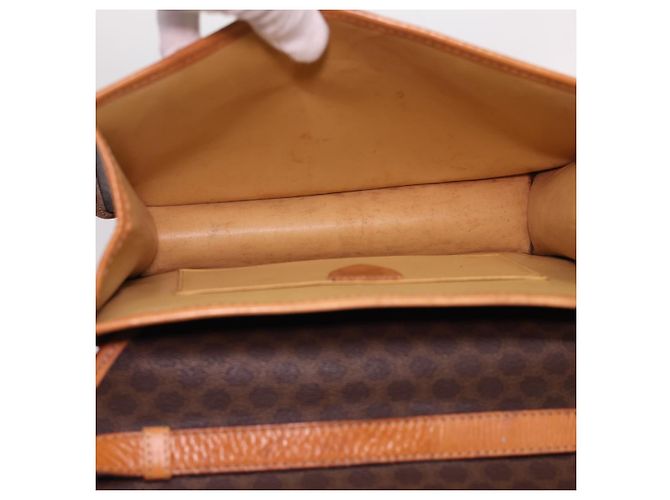Céline Celine Vintage Macadam Canvas and Leather Marrone - vista 5