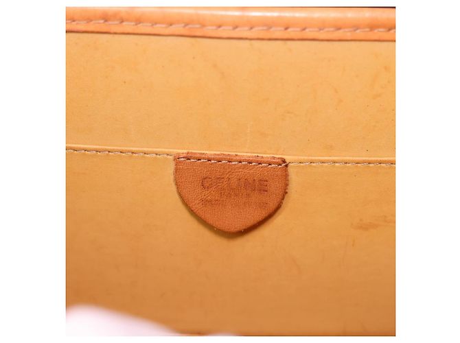 Céline Celine Vintage Macadam Canvas and Leather Marrone - vista 6