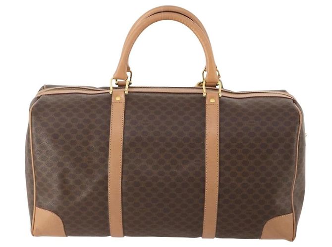 Céline Celine Vintage Duffle Canvas and Leather Marron - vue 2