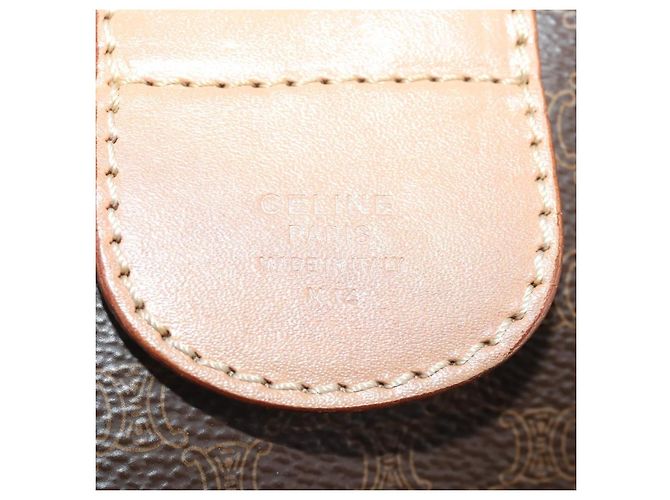 Céline Celine Vintage Duffle Canvas and Leather Marron - vue 6