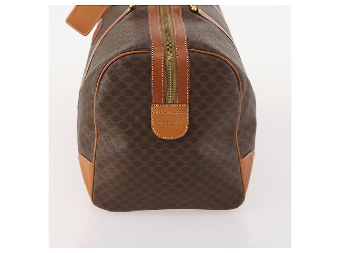 Céline Celine Vintage Duffle Canvas and Leather Marron - vue 3