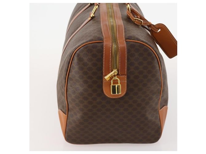 Céline Celine Vintage Duffle Canvas and Leather Marron - vue 4