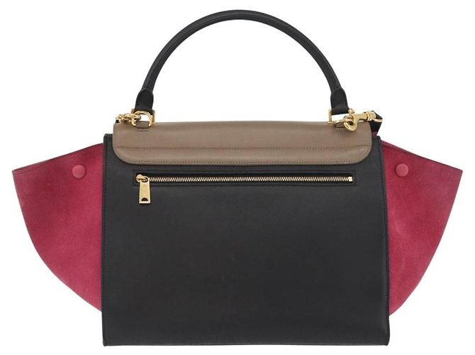 Céline Celine Trapeze in pelle e camoscio Medium Multicolore - vista 2
