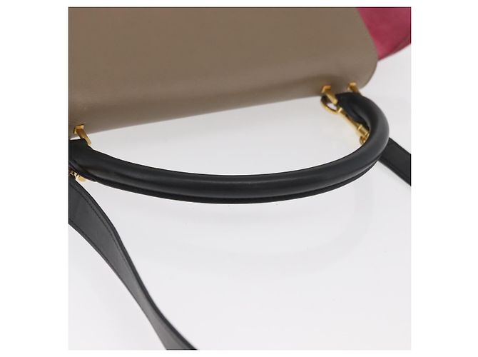 Céline Celine Trapeze in pelle e camoscio Medium Multicolore - vista 7