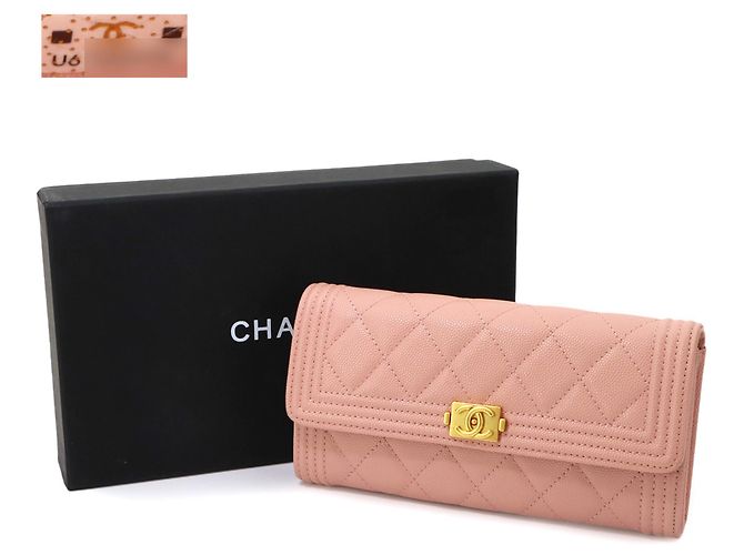 Portafoglio lungo bi-fold Chanel Boy Matelassé Rosa - vista 2