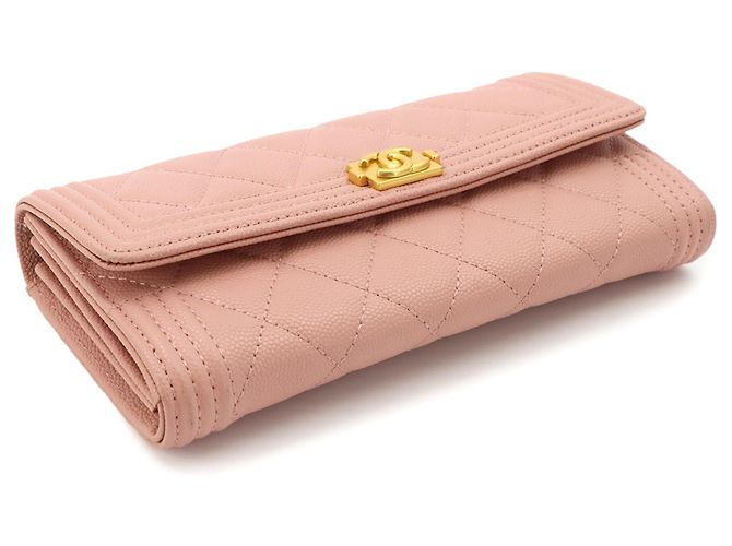 Portafoglio lungo bi-fold Chanel Boy Matelassé Rosa - vista 4