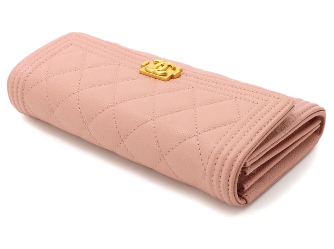 Portafoglio lungo bi-fold Chanel Boy Matelassé Rosa - vista 5