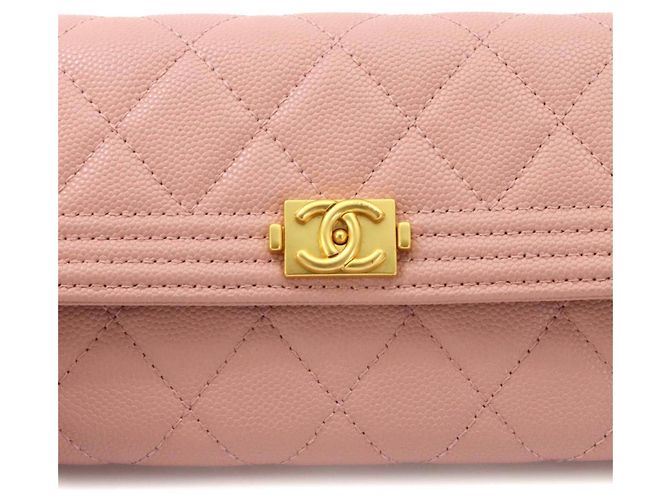 Portafoglio lungo bi-fold Chanel Boy Matelassé Rosa - vista 9