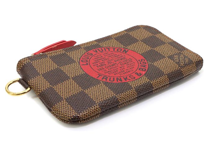 Louis Vuitton T&B Damier Pochette Cles Wallet Castaño Damier ebene - vista 3