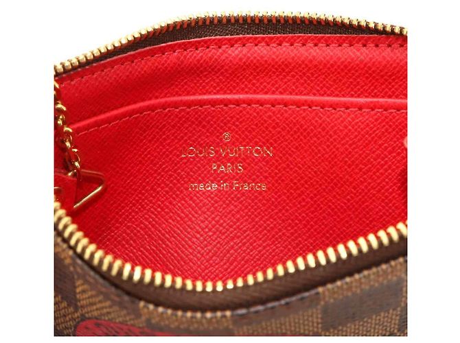 Louis Vuitton T&B Damier Pochette Cles Wallet Castaño Damier ebene - vista 6