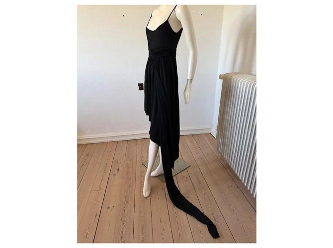 Karl Lagerfeld Asymmetrisches schwarzes Viskosekleid - Ansicht 2