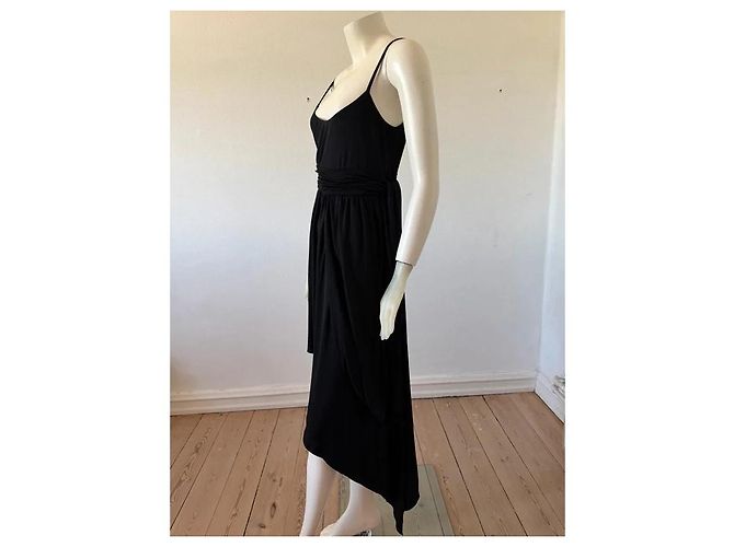 Karl Lagerfeld Asymmetrisches schwarzes Viskosekleid - Ansicht 7