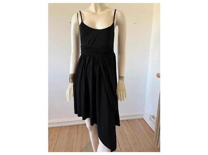 Karl Lagerfeld Asymmetrisches schwarzes Viskosekleid - Ansicht 8