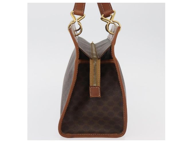 Céline Celine Vintage Macadam Canvas and Leather Marrone - vista 3