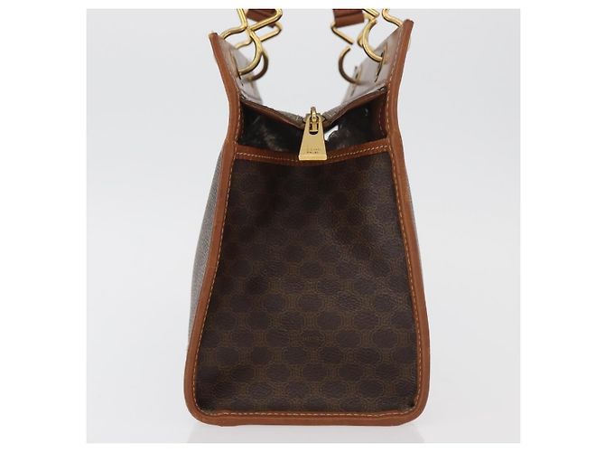 Céline Celine Vintage Macadam Canvas and Leather Marrone - vista 4