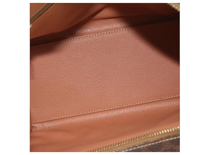Céline Celine Vintage Macadam Canvas and Leather Marrone - vista 5