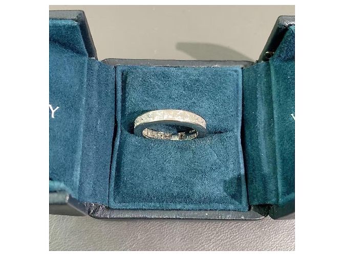 Harry Winston Platinring mit Smaragdschliff-Diamanten Silber - Ansicht 7