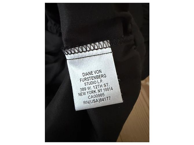 Diane Von Furstenberg Schwarzes Baumwollmisch-Kleid - Ansicht 10