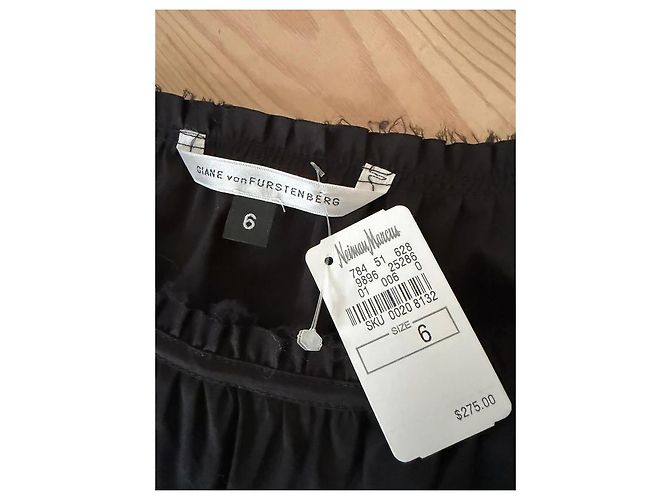 Diane Von Furstenberg Schwarzes Baumwollmisch-Kleid - Ansicht 12