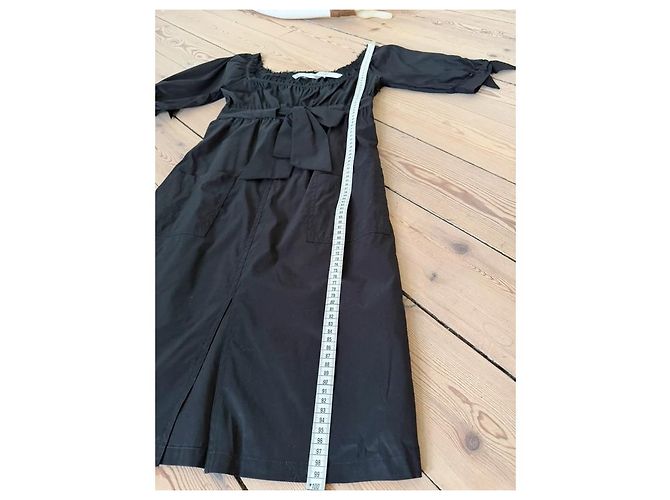 Diane Von Furstenberg Schwarzes Baumwollmisch-Kleid - Ansicht 13