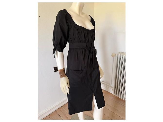 Diane Von Furstenberg Schwarzes Baumwollmisch-Kleid - Ansicht 4